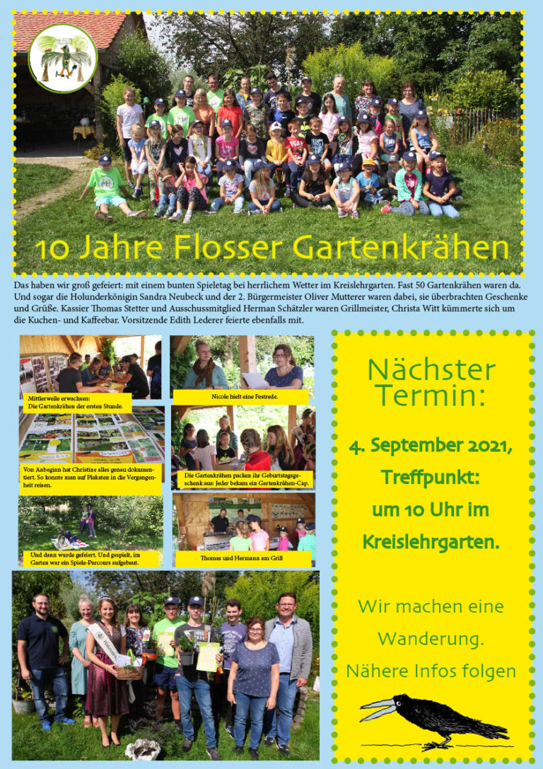 07. August – 10 Jahre Flosser Gartenkrähen